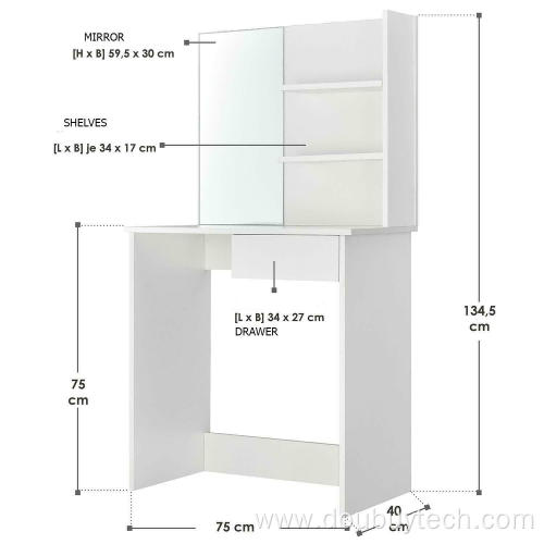 Dressing Table Vanity Set Makeup Desk with Mirror